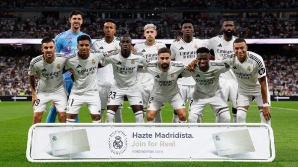 Skuad Real Madrid berpose bersama sebelum melawan Real Betis pada pekan keempat Liga Spanyol, Senin (2/9/2024) dini hari WIB.