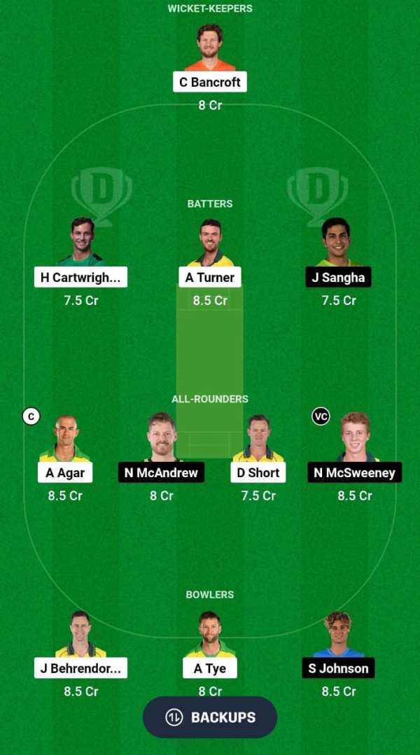 WAU vs SAU Dream11 Prediction Fantasy Cricket Tips Dream11 Team Australian Men's ODD 2024 