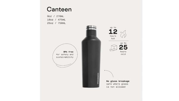 CORKCICLE Canteen 16oz - Waterman Matte Black