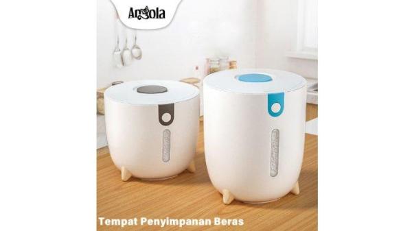 Angola Rice Bucket E67/E79 dengan desain yang unik dan elegan, tunjang penyimpanan sekaligus tampilan dapur.