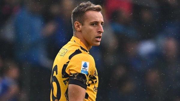 Davide Frattesi pada pertandingan giornata 6 Liga Italia Serie A, Udinese vs Inter Milan di Stadion BlueEnergy, Sabtu (28/9/2024).