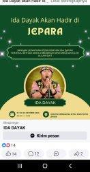 Postingan di media sosial Facebook yang mengatasnamakan Pengobatan Ida Dayak yang akan membuka praktek di Gedung Shima, Kabupaten Jepara, pada 21-22 Oktober 2024