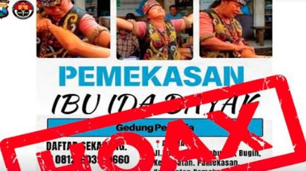 Label beredarnya sebuah pamflet yang mengumumkan adanya pengobatan tradisional oleh Ibu Ida Dayak.
