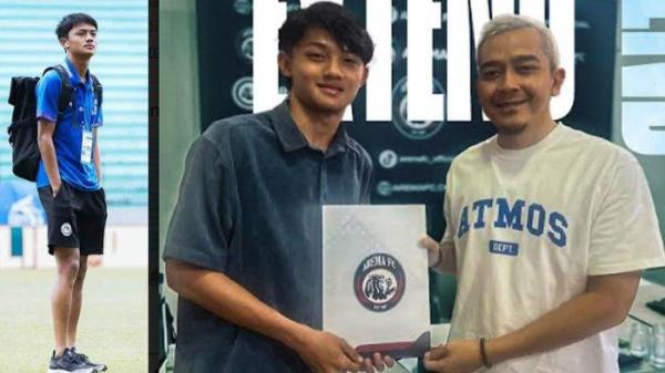 Achmad Maulana Syarif bersama General Manager Arema FC, Yusrinal Fitriandi usai melakukan penandatanganan perpanjangan kontrak seperti dilansir dari akun Instagram @Efsa_sportsagency pada Jumat (4/10/2024).