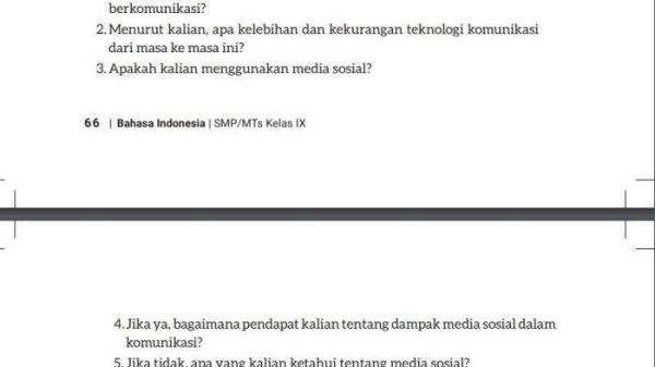 Soal Bahasa Indonesia kelas 9 SMP halaman 66 Kurikulum Merdeka.
