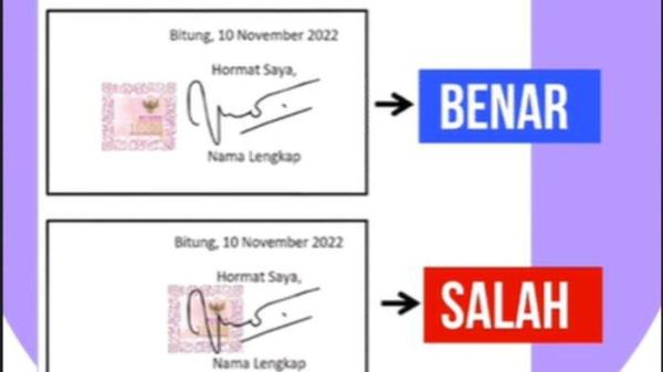 Cara tanda tangan dokumen e-Meterai yang benar.