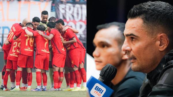 Sesi foto bersama Persija Jakarta di gelaran Liga 1 2024/2025 kontra Persib Bandung, di Stadion Si Jalak Harupat, Senin (23/9/2024).