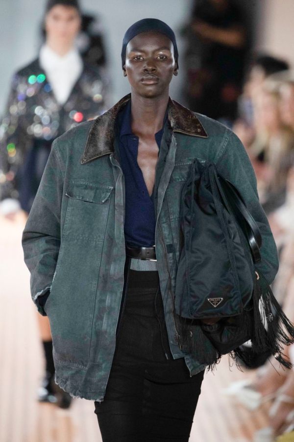 Prada "put the barn jacket on the map," according to Sheinson. A design from the Spring/Summer 2024 collection is seen here.