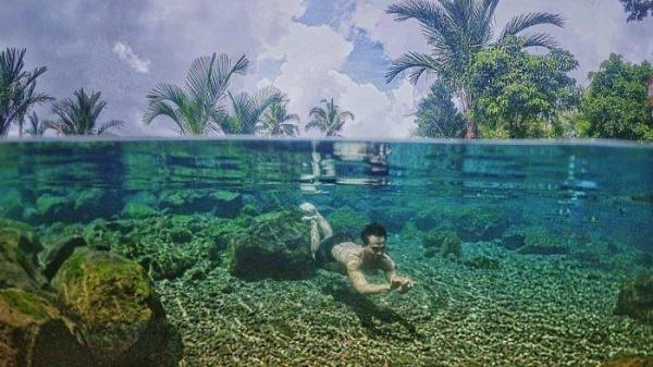 Asyiknya berenang di Citaman, airnya alami, bersih, jernih dan menyegarkan.