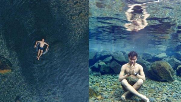 Kolase foto wisatawan di Pemandian Citaman.