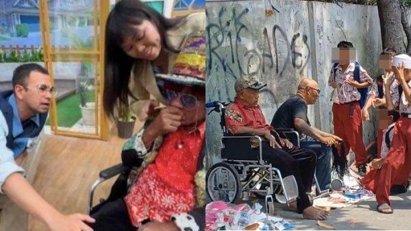 Sudah dibantu Raffi Ahmad, Pak Tarno tetap jualan mainan di depan sekolahan sambil duduk di kursi roda