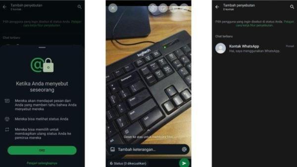 Fitur baru WhatsApp mention dan repost story