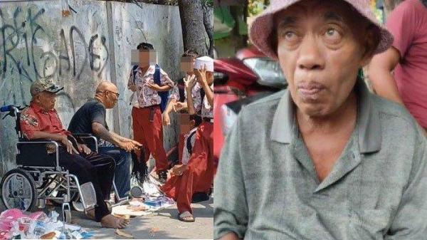 Pak Tarno jualan alat tulis dan stiker di depan SD. Manajer kuak alasan Pak Tarno jualan.