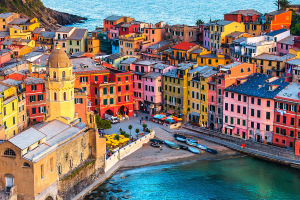 Train Traveling in Liguria