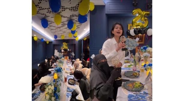 5 potret Sintya Marisca merayakan hari ulang tahun ke- 25, Makan bersama keluarga Ummi Pipik