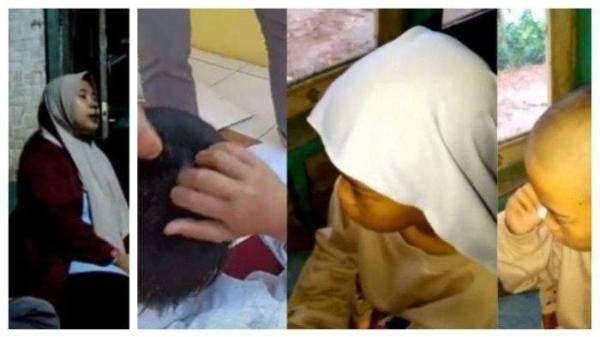 toto siswi SD di Babakan Cianjur dibotaki guru gegara banyak kutu viral