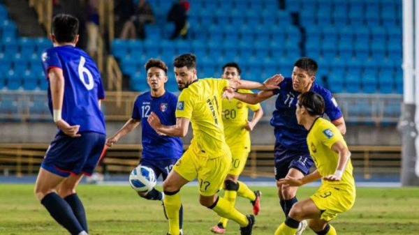 Aksi pemain Timnas Malaysia, Paulo Josue saat melawan Taiwan pada lanjutan Grup D Kualifikasi Piala Dunia 2026 Zona Asia, Selasa (21/11/2023) malam WIB,