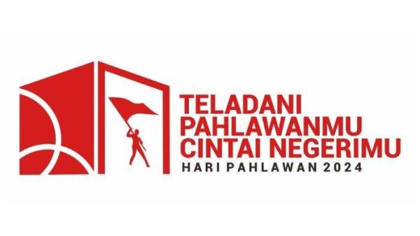 Logo Hari Pahlawan 2024 resmi dari Kemensos yang bisa diunduh untuk kepentingan publikasi. Hari Pahlawan diperingati setiap 10 November.
