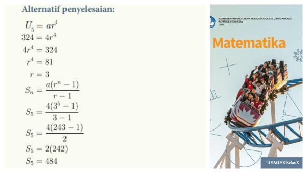 Jawaban Soal Nomor 3 Halaman 60, yang terdapat pada Uji Kompetensi Bab 2 tentang Barisan dan Deret.