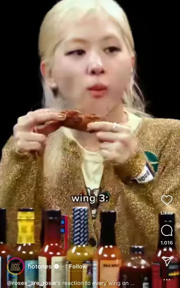 Rose BLACKPINK cicip chicken wings level 10