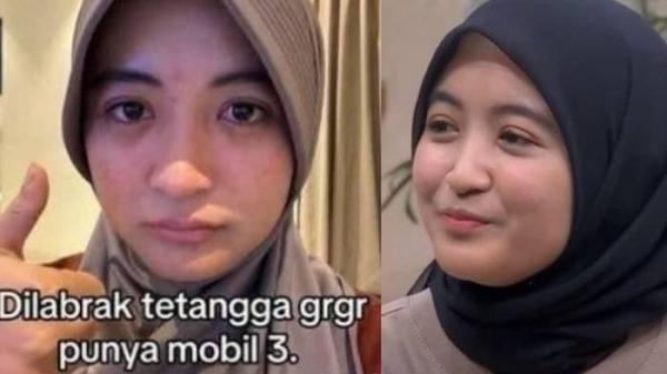 Kolase foto komika Arafah Rianti yang dilabrak tetangganya.