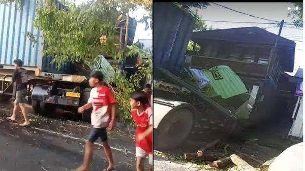 Breaking News - Mobil Kontainer Tabrak Rumah Warga di Manado Pagi ini Jumat 15 November 2024