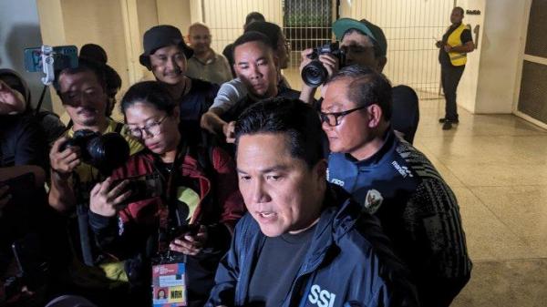 Ketua Umum PSSI, Erick Thohir, di Stadion Madya, Senayan, Jakarta, Minggu (17/11/2024).