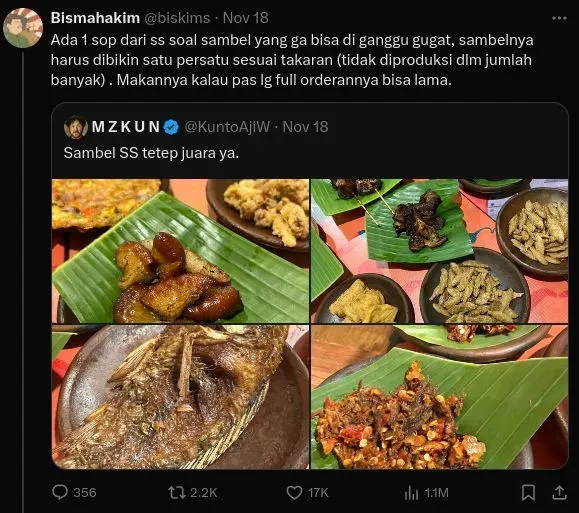 Cuitan Kunto Aji Suka Makan di Warung Sambal Picu Kontroversi