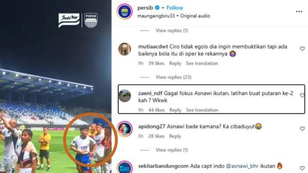 Sosok pemain Port FC, Asnawi Mangkualam yang kepergok mendapat jersey Persib Bandung dari Rachmat Irianto sempat membuat curiga para Bobotoh, Kamis (28/11).
