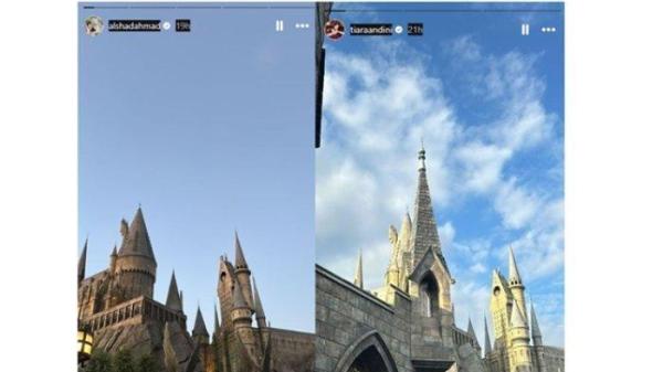 Kolase foto postingan Alshad dan Tiara Andini.