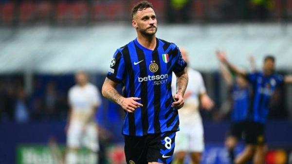 Penyerang Inter Milan Marko Arnautovic dalam pertandingan melawan Red Star di Liga Champions, Rabu (2/10/2024) dini hari WIB.