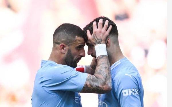 Pemain Manchester City Kyle Walker di Liga Inggris