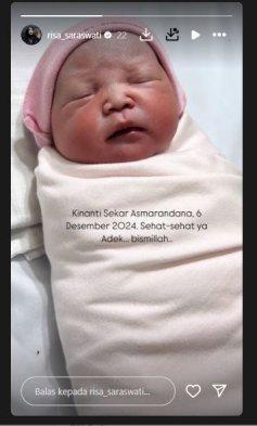 Anak kedua Risa Saraswati