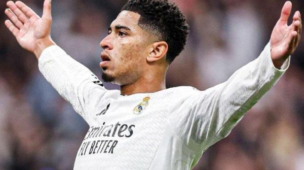 Selebrasi khas gelandang-serang Real Madrid Jude Bellingham