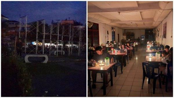 Suasana di Kota Manado dan Bitung, Sulawesi Utara, saat mati listrik, Rabu (11/12/2024).