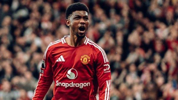 Selebrasi winger Manchester United Amad Diallo. (Twitter / @ManUtd)