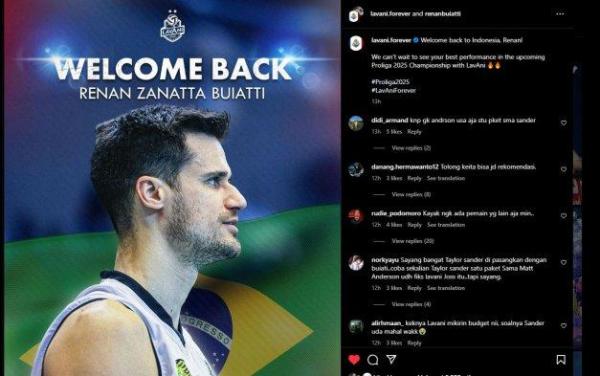 Jakarta LavAni Transmart perkenalkan opposite asal Brasil, Renan Buiatti sebagai pemain asing barunya untuk Proliga 2025.