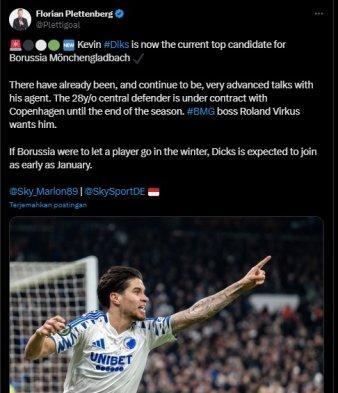 Bek Timnas Indonesia, Kevin Diks menjadi target utama Borussia Monchengladbach.