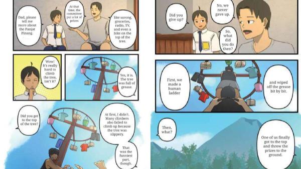 Ilustrasi percakapan soal Bahasa Inggris kelas 8 halaman 28 29.