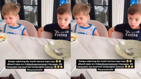 Anak-anak Celine Evangelista dapat uang jajan dari Shandy Purnamasari dan Juragan 99
