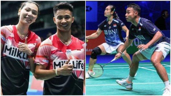 Dejan Ferdinansyah/Gloria Emanuelle Widjaja (kiri) dan Rehan Naufal Kushajanto/Lisa Ayu Kusumawati (kanan).