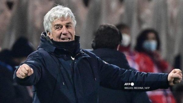 Reaksi pelatih Atalanta Italia Gian Piero Gasperini di akhir pertandingan sepak bola leg kedua semifinal Piala Italia Atalanta vs Napoli pada 10 Februari 2021 di stadion Azzurri d'Italia di Bergamo.
MIGUEL MEDINA / AFP