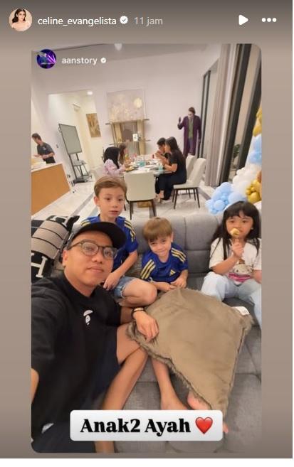 Postingan Celine soal ayah anak-anaknya.