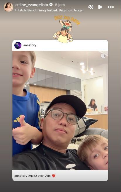 Postingan Celine soal ayah anak-anaknya.