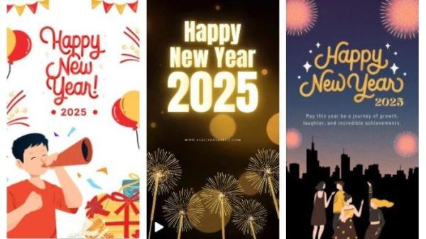 Kumpulan gambar Selamat Tahun Baru 2025 lucu dan unik yang cocok untuk dibagikan ke media sosial.