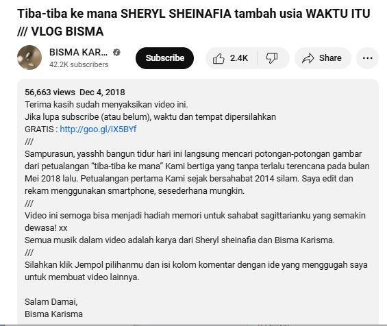 Bisma Karisma ungkap sudah menjalin persahabatan dengan Sheryl Sheinafia sejak 2014