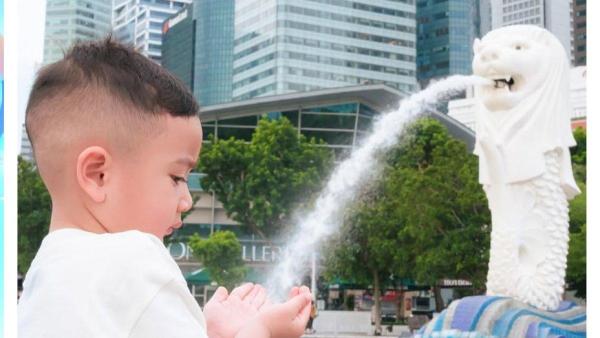 Pose Rayyanza itu semakin lucu dengan caption yang diberikan Raffi Ahmad di Instagram.