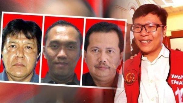 Tiga hakim PN Surabaya yang dijadikan tersangka dugaan kasus suap (Erintuah Damanik, Hanindyo dan Mangapul) serta (Kanan) Gregorius Ronald Tannur yang terjerat kasus pembunuhan Dini Sera Afrianti perempuan asal Sukabumi.