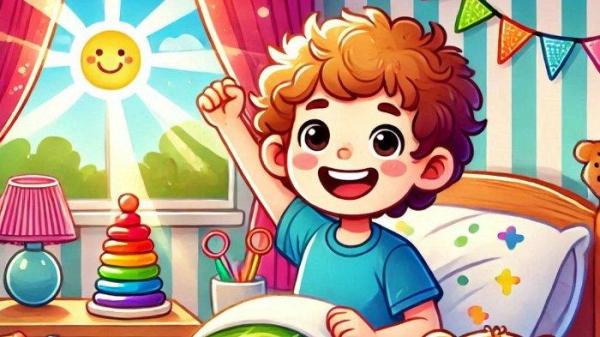 Ilustrasi anak bangun tidur