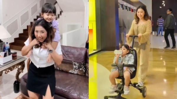 Kiky Saputri dan anak angkatnya.